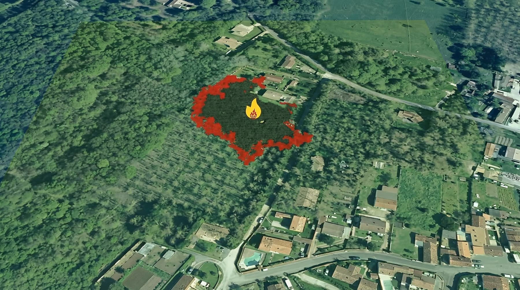 Simulation de feu de forêt