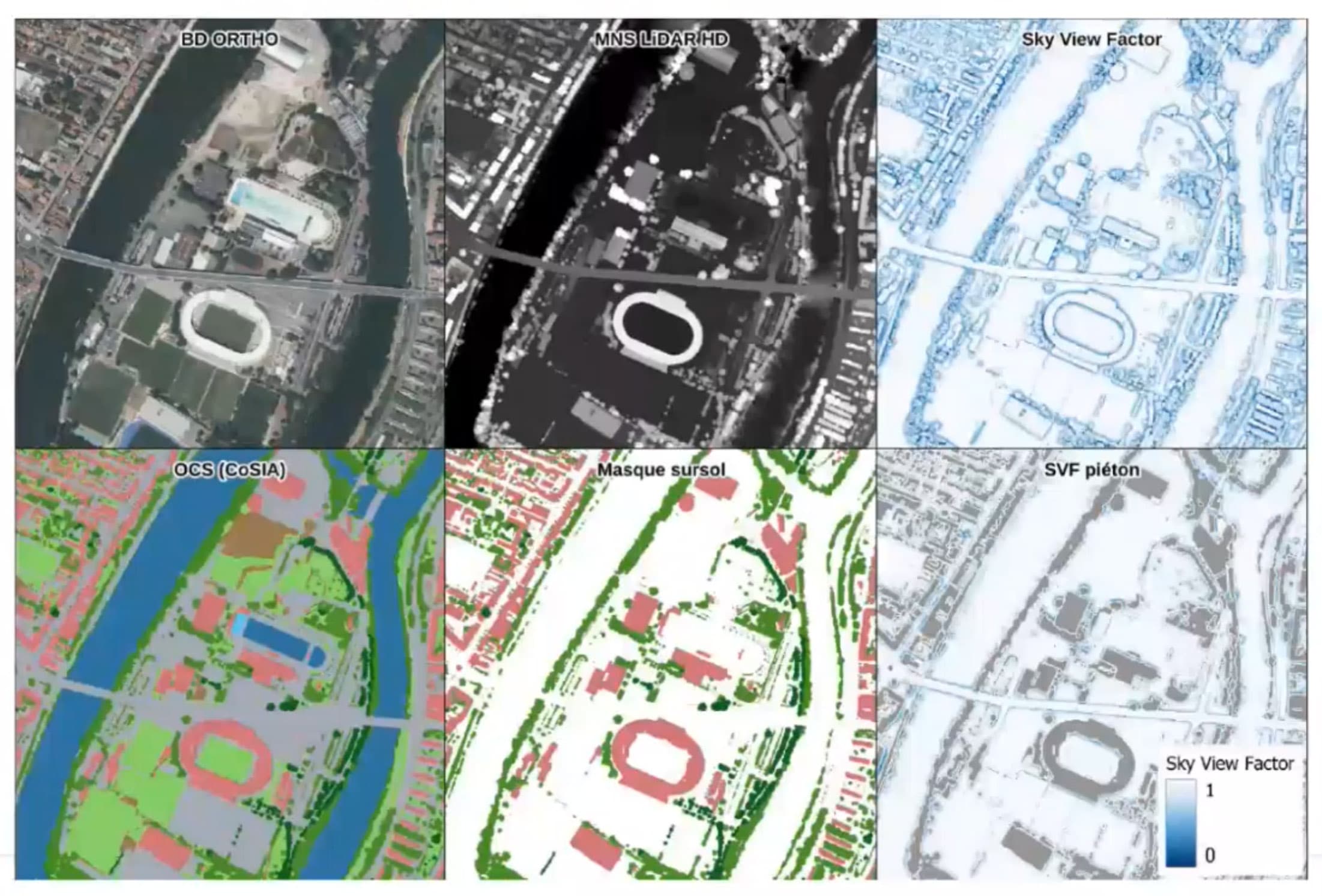 Calcul du Sky View Factor piéton